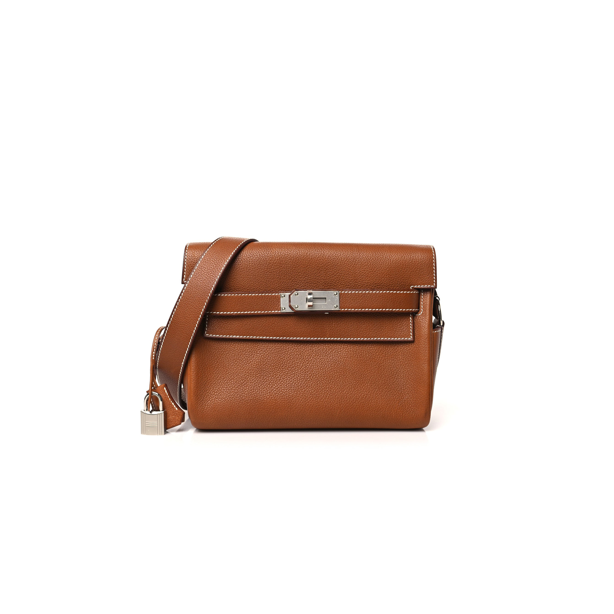 HERMÈS MASTER  BARENIA FAUBOURG KELLY MESSENGER PM FAUVE (24*20*11cm) 
